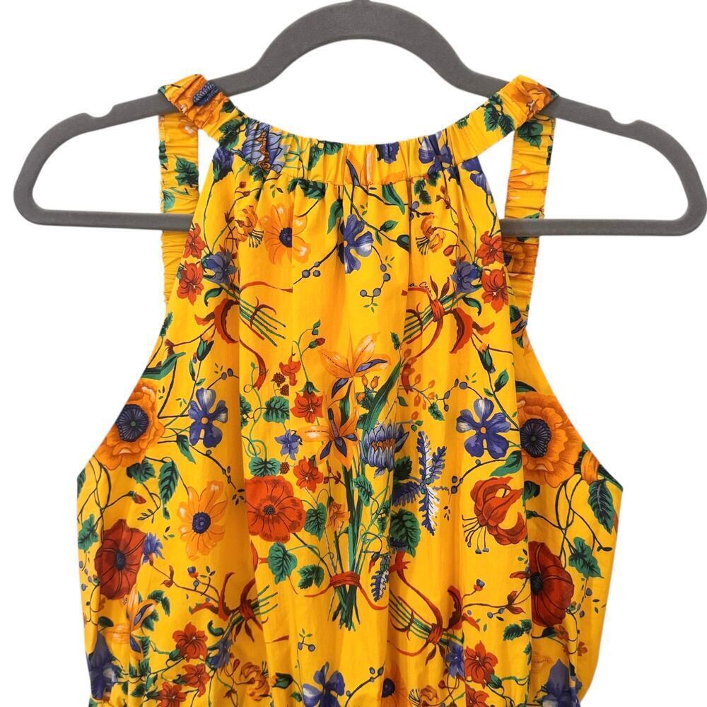 NWT Cara Cara Columba Floral Print Cotton Poplin Playsuit Jumper Yellow Sz XL - Picture 6 of 12